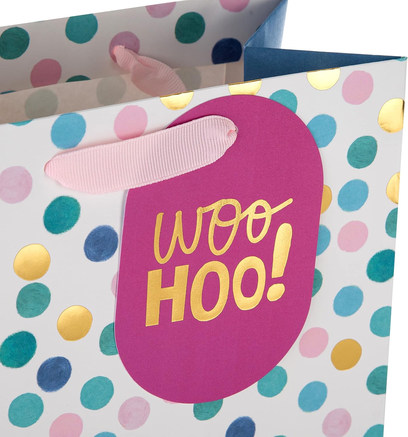 Hallmark Multi-Occasion Medium Gift Bag - Pink and Blue Spot Design-2