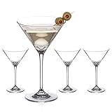 DIAMANTE Martini Prosecco Cocktail Glasses - ‘Auris’ Collection Undecorated Crystal – Set of 4