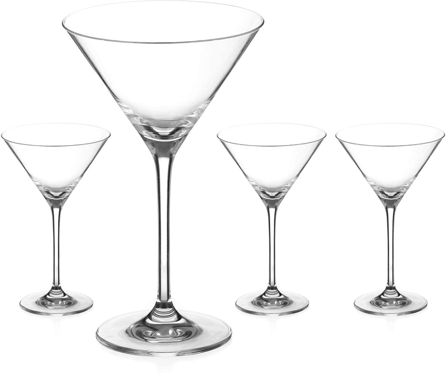 DIAMANTE Martini Prosecco Cocktail Glasses - ‘Auris’ Collection Undecorated Crystal – Set of 4-1