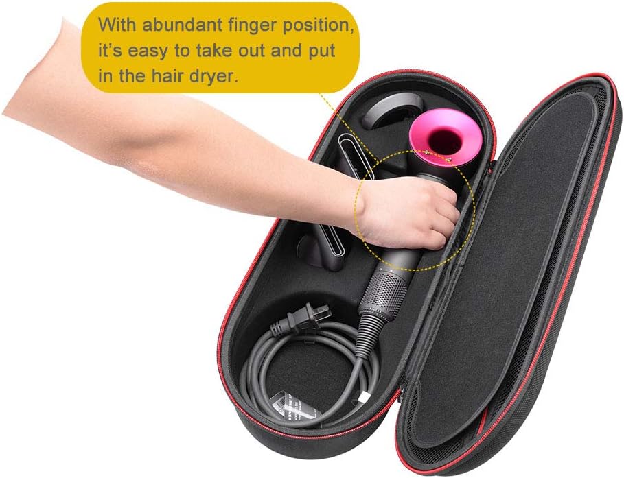 Hard Case for Dyson Supersonic Hair Dryer Iron/Fuchsia-Fits Ful Hair Dryer Accessories & Model HD15/HD08 by RLSOCO（Deep Pink）-4