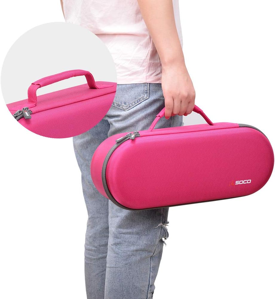 Hard Case for Dyson Supersonic Hair Dryer Iron/Fuchsia-Fits Ful Hair Dryer Accessories & Model HD15/HD08 by RLSOCO（Deep Pink）-5