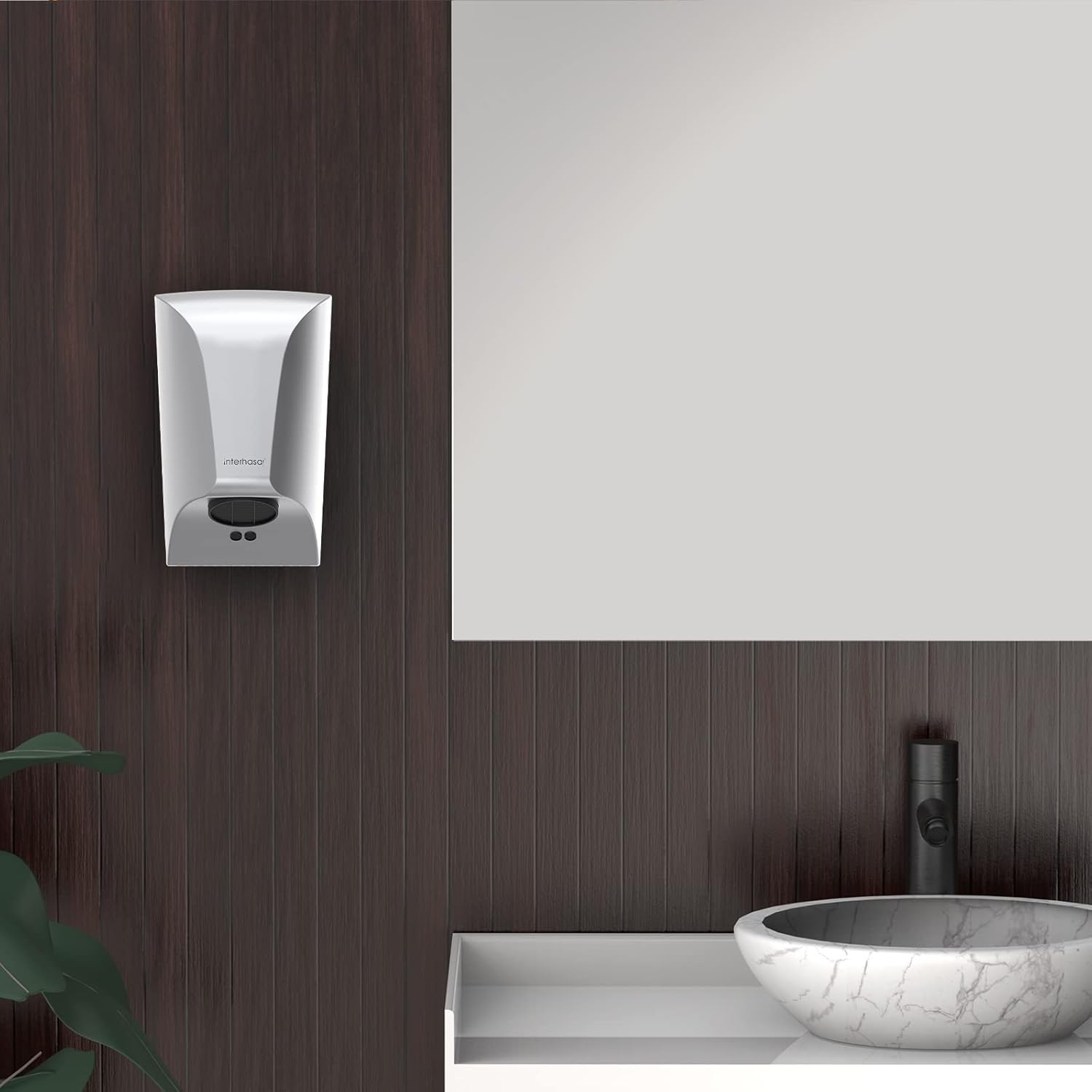 interhasa! Automatic Hand Dryer Wall-mounted Mini High Speed Dryer with 600W Energy Efficient for Household Hotel Commercial (Sliver)-6