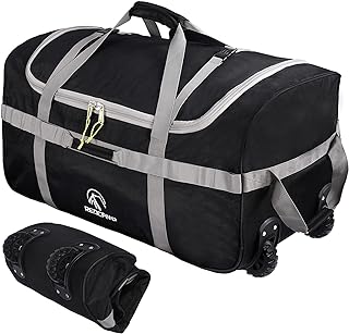 REDCAMP 120L Foldable Duffle Bag with Wheels, Extra Large Travel Duffel Bag Luggage with Rollers…