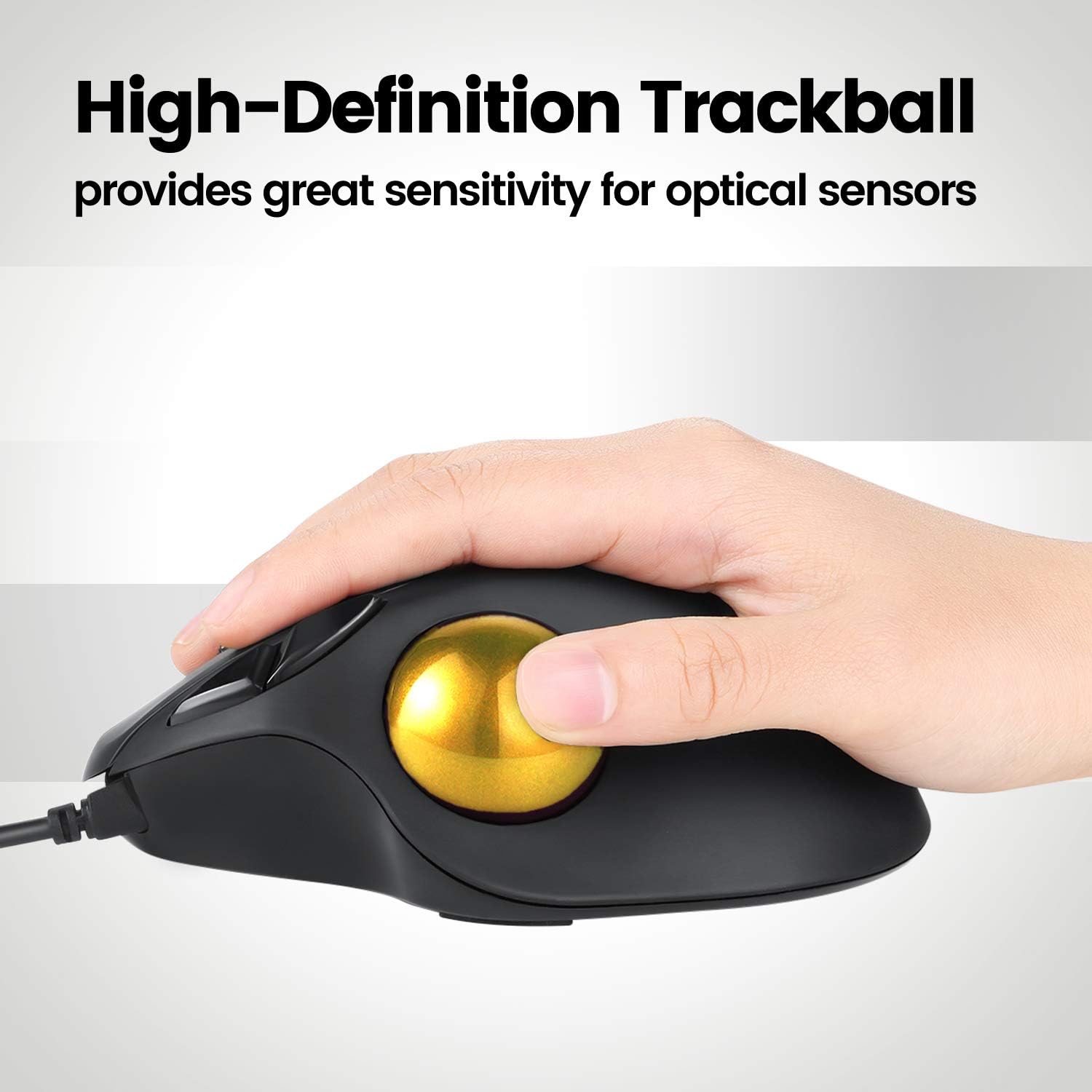 perixx PERIPRO-303 GGO 34mm Trackball Replacement Trackball for M570, PERIMICE-517/520/717/720, and Other Compatible Trackball Mice – Shiny Gold-3