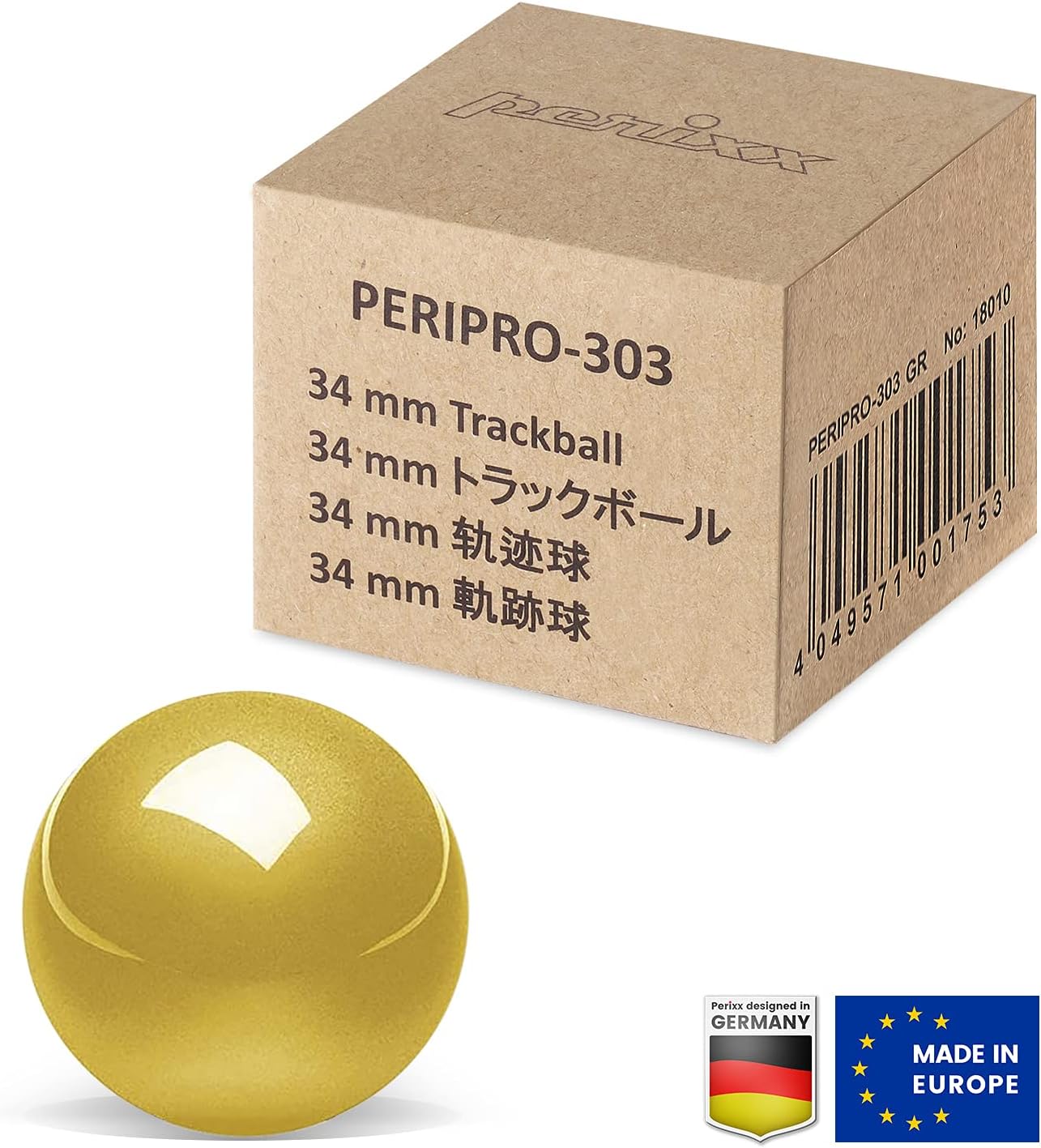 perixx PERIPRO-303 GGO 34mm Trackball Replacement Trackball for M570, PERIMICE-517/520/717/720, and Other Compatible Trackball Mice – Shiny Gold-5