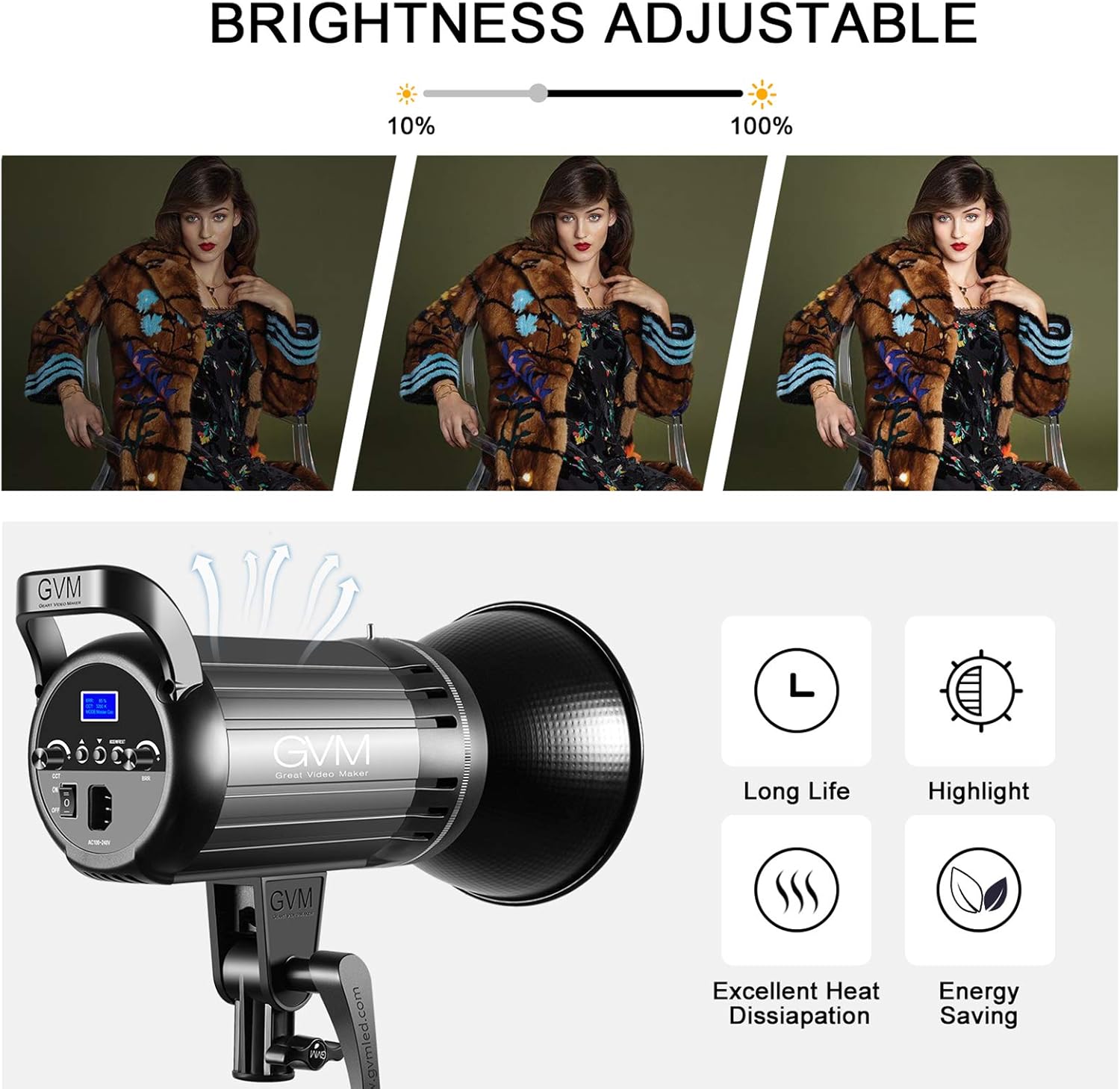 Bi-Color LED Video Light, GVM 100W Photography Lighting with Bowens Mount, APP Control System, Lantern Softbox Video Lighting Kit for YouTube Outdoor Studio, Dimmable 3200K-5600K, CRI 97+-3