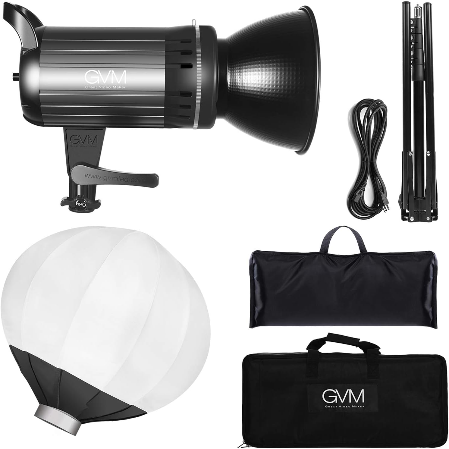 Bi-Color LED Video Light, GVM 100W Photography Lighting with Bowens Mount, APP Control System, Lantern Softbox Video Lighting Kit for YouTube Outdoor Studio, Dimmable 3200K-5600K, CRI 97+-6