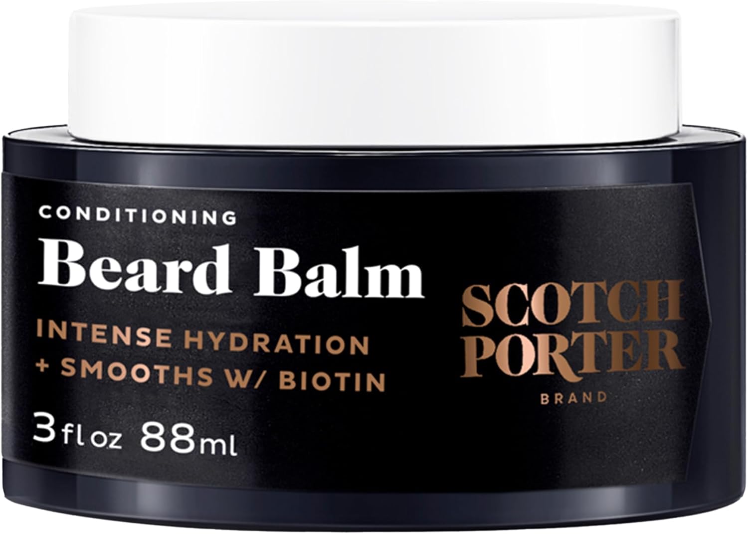 Scotch Porter Conditioning Beard Balm for Men | Hydrates, Smooths, Adds Shine & Tames Flyaway Hair | Formulated with Non-Toxic Ingredients, Free of Parabens, Sulfates & Silicones | Vegan | 3oz Jar-0