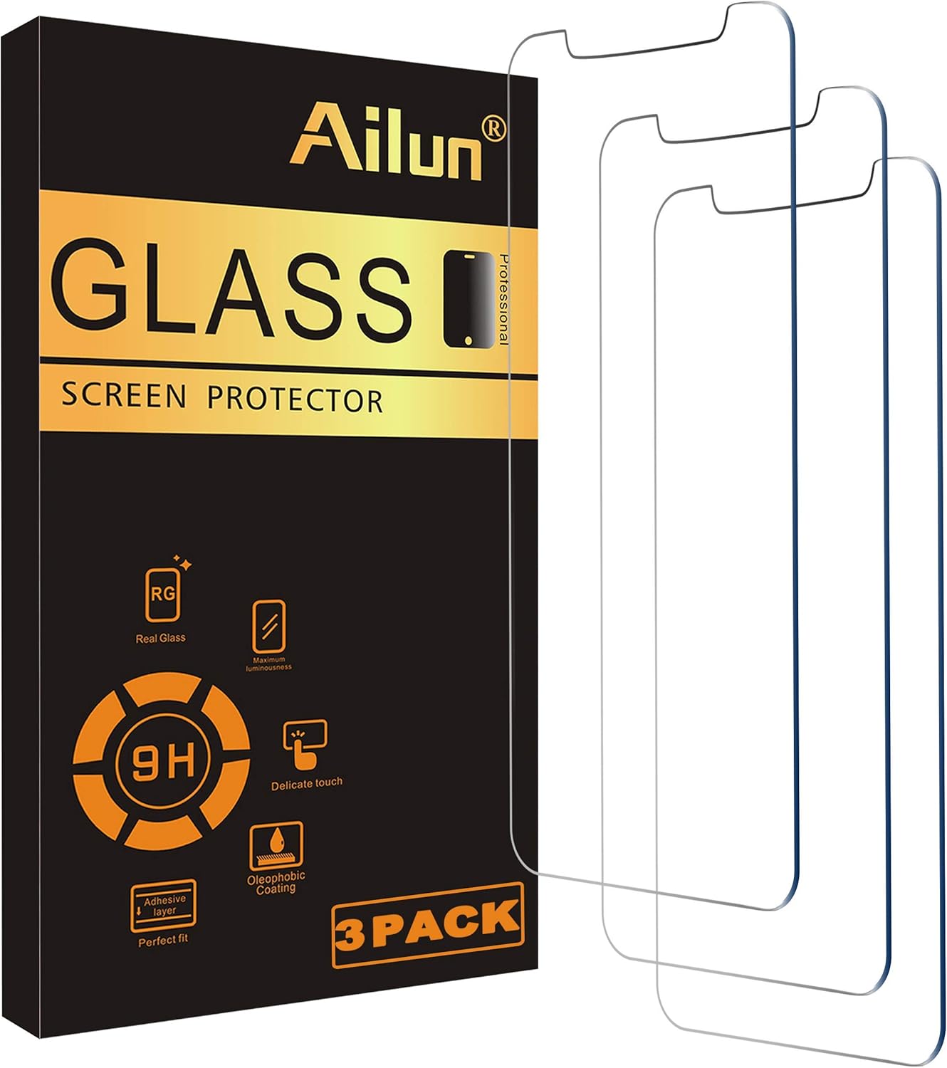 Ailun Glass Screen Protector Compatible for iPhone 12 pro Max 2020 6.7 Inch 3 Pack Case Friendly Tempered Glass-0