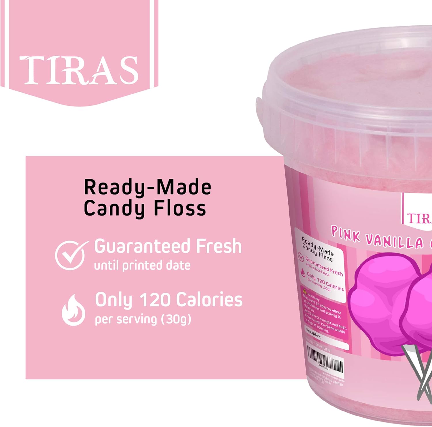 TIRAS Vanilla Pink Candy Floss - Cotton Candy 50g-1