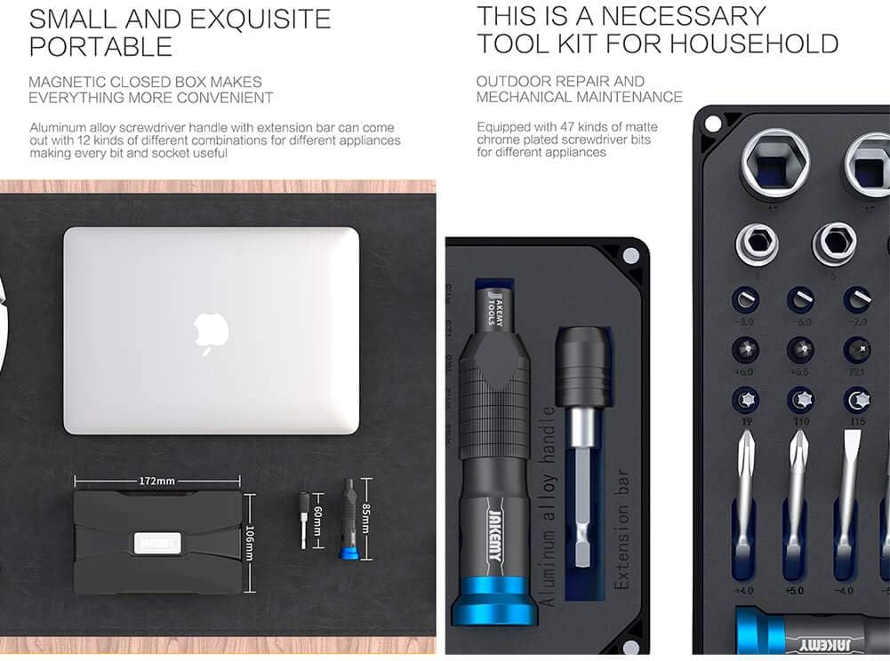 Screwdriver Set Repair Tool Kit - 60 in 1 Professional Multi-Functional Screwdriver & Socket Set for Bike, Oven, Air Conditioner, Cell phones, Game Console, Tablet, PC, Laptop, Glasses-6