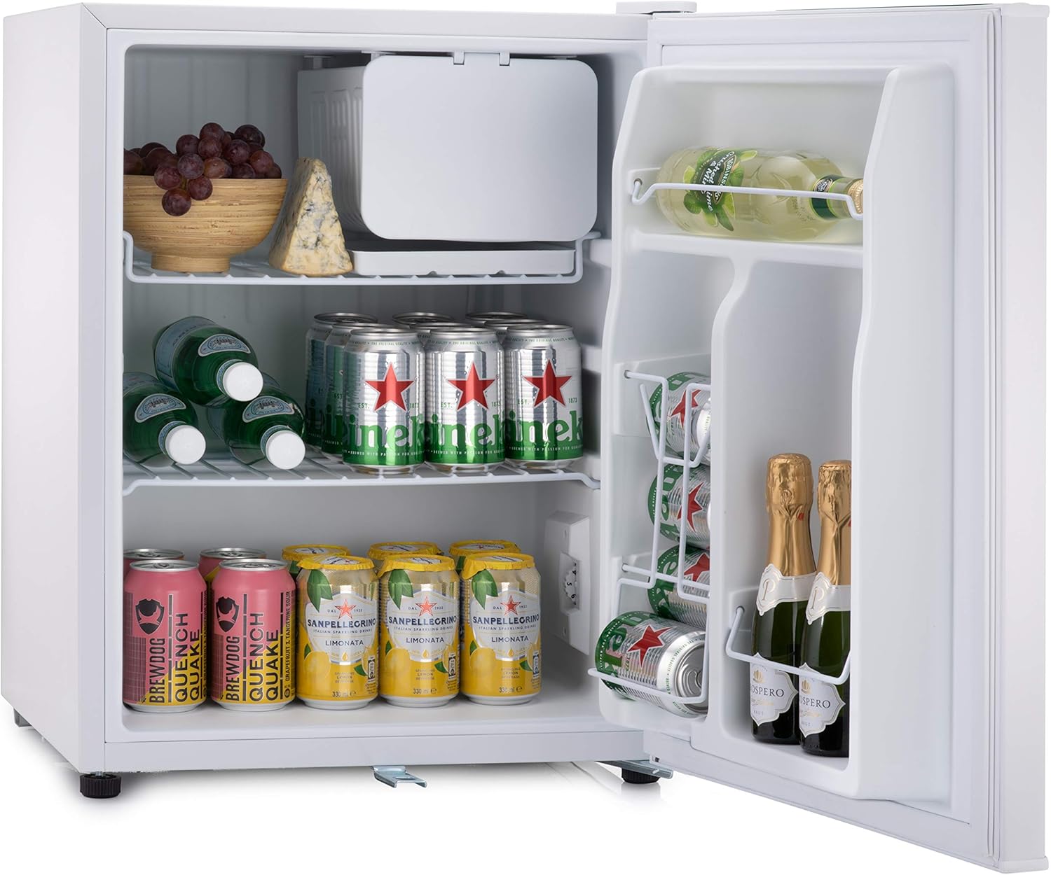 Subcold Eco75 Mini Fridge White | Table-Top Model | Counter-Top Fridge | Solid Door with Chiller Box | Lock & Key | Energy Efficient (75L, White)-2