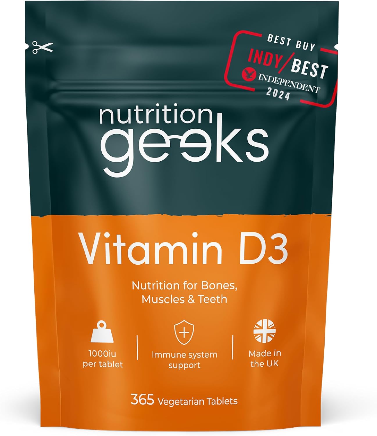 Vitamin D 1000iu - 1 Year Supply, 365 Easy-Swallow Vitamin D Tablets, Vegetarian Vitamin D3, High Strength Immune Support Supplement - Awarded by The Independent UK-0