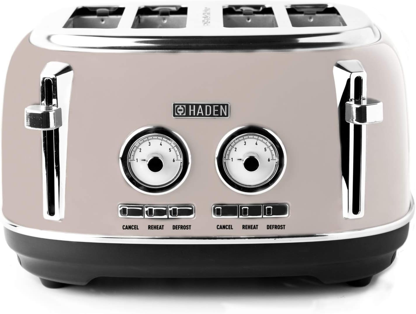 Haden Jersey Putty Retro 4 Slice Toaster - 4 Slot Toaster with Dual Control & Adjustable Browning - Stainless Steel Housing - Essential Kitchen Appliance-0