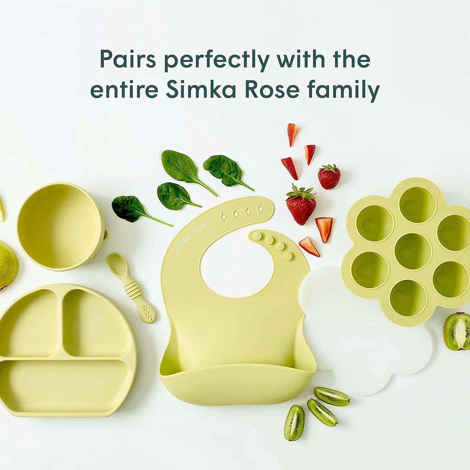 Simka Rose Silicone Baby Spoons Self Feeding 6 Months - First Stage Infant Spoons for Babies & Toddlers- Baby Led Weaning Spoons Set of 6- Easy on Gums Food Training Utensils Dishwasher Microwave Safe-8