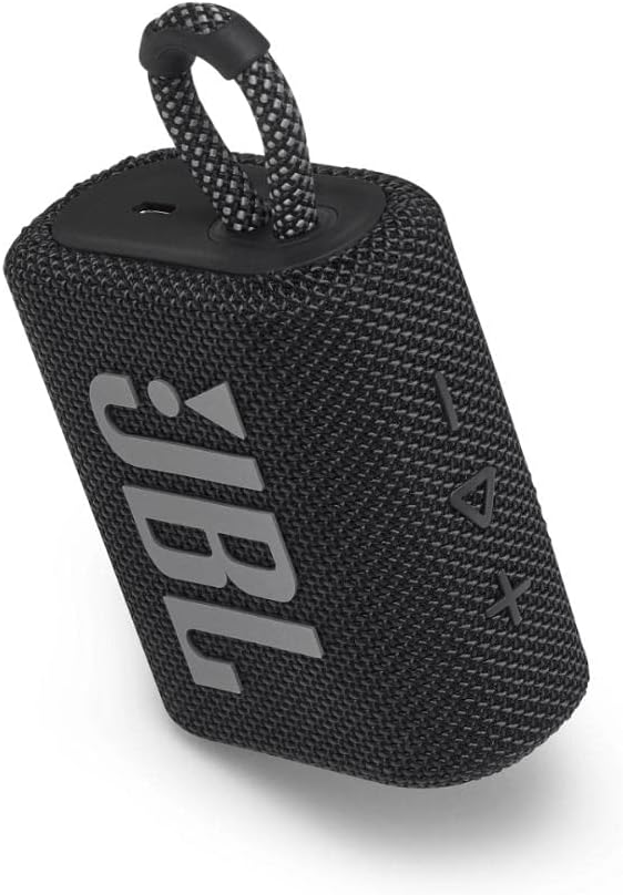 JBL GO 3 Wireless Bluetooth Portable Speaker with Integrated Loop for Travel with USB C Charging Cable, Black-2