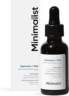 Minimalist 2% Hyaluronic Acid + PGA Serum for Intense Hydration, Glowing Skin & Fines Lines | Daily Hydrating Face Serum For Women & Men with Dry, Normal & Oily Skin, Transparent, 30 ml (Pack of 1)