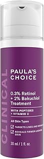 PAULA'S CHOICE CLINICAL 0.3% Retinol & 2% Bakuchiol Treatment - Anti Aging Serum Fights Wrinkles & Uneven Skin Tone - with Peptides - All Skin Types - 30 ml