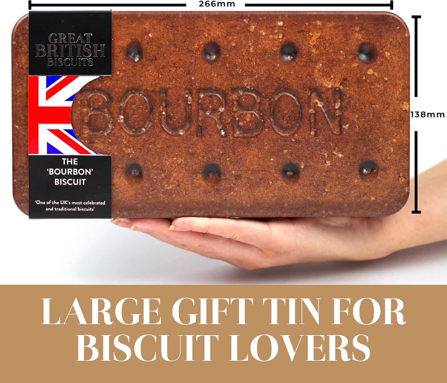 Giant Bourbon Biscuits Gift Set - Chocolate Biscuit Tin Christmas Gifts, Family Biscuits Box with Luxury Bourbon Chocolate Biscuits - Biscuit Hamper Gift Ideas, Chocolate Gifts for Men & Women, 400g-5