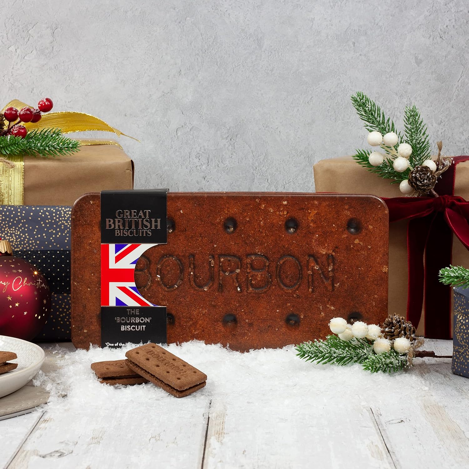 Giant Bourbon Biscuits Gift Set - Chocolate Biscuit Tin Christmas Gifts, Family Biscuits Box with Luxury Bourbon Chocolate Biscuits - Biscuit Hamper Gift Ideas, Chocolate Gifts for Men & Women, 400g-7