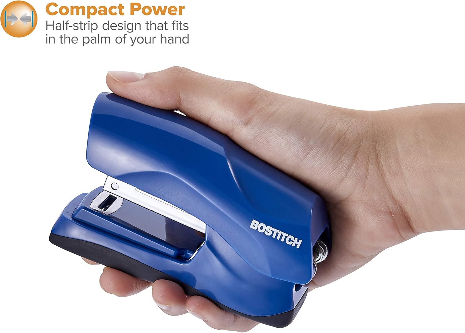 Bostitch Office Heavy Duty 40 Sheet Stapler, Small Stapler Size, Fits into The Palm of Your Hand; Navy Blue-1