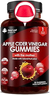 Apple Cider Vinegar Gummies Vegan With The Mother High Strength + Vitamin B12 Folate Pomegranate & Beetroot – Fresh Pure Unfiltered Vinegar Not Powder Apple Cider Vinegar Gummy 1 Per Serving