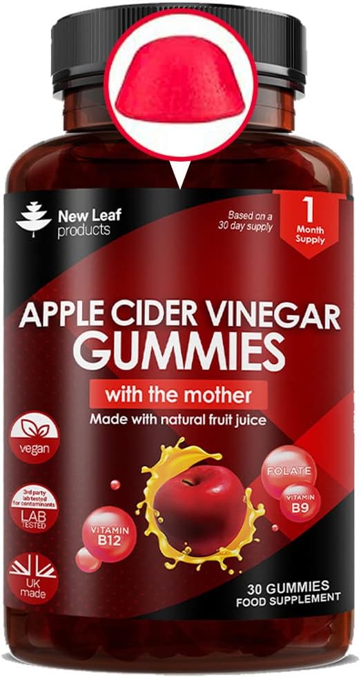 Apple Cider Vinegar Gummies Vegan With The Mother High Strength + Vitamin B12 Folate Pomegranate & Beetroot – Fresh Pure Unfiltered Vinegar Not Powder Apple Cider Vinegar Gummy 1 Per Serving-0