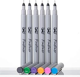 Mr. Pen- Fineliner Pens, 0.2 mm, 6 Pack, Ultra Fine, No Bleed for Bible, Assorted Colors, Art Pens, Fine Point for Drawing, Sketching, Liner