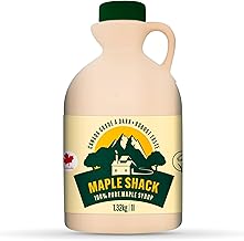 Maple Shack 100% Pure Canadian Maple Syrup 1l - Grade A, Dark Maple Syrup with Caramel Taste - Ideal for Pancakes, Waffles and Baking - 1.32kg