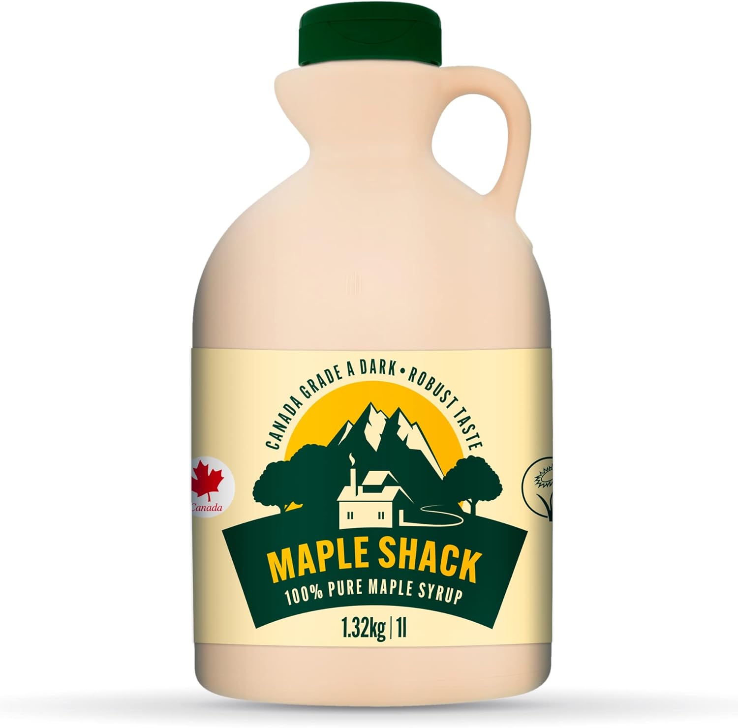 Maple Shack 100% Pure Canadian Maple Syrup 1l - Grade A, Dark Maple Syrup with Caramel Taste - Ideal for Pancakes, Waffles and Baking - 1.32kg-0