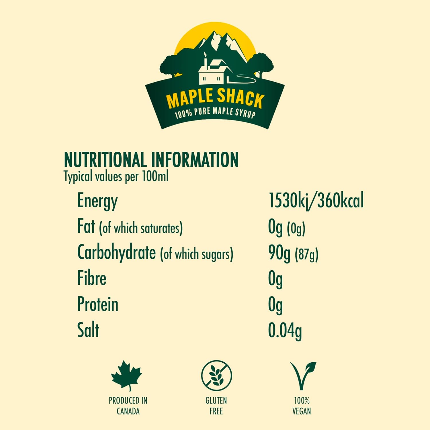 Maple Shack 100% Pure Canadian Maple Syrup 1l - Grade A, Dark Maple Syrup with Caramel Taste - Ideal for Pancakes, Waffles and Baking - 1.32kg-4