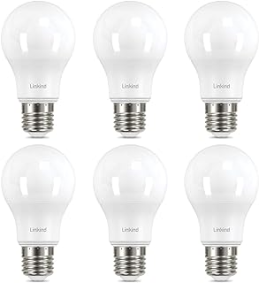 Linkind LED E27 Edison Screw Bulb, 8W (Equivalent to 60W), A60 Daylight White 5000K, 840 Lumens, Non-Dimmable, ERP, CE Certified, E27 Frosted, Pack of 6