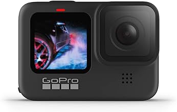 GoPro HERO9 - Waterproof Sports Camera with Front LCD Screen and Rear Touch Screen, 5K Ultra HD Video, 20MP Photos, 1080p Live Streaming, Webcam, Stabilization, Black