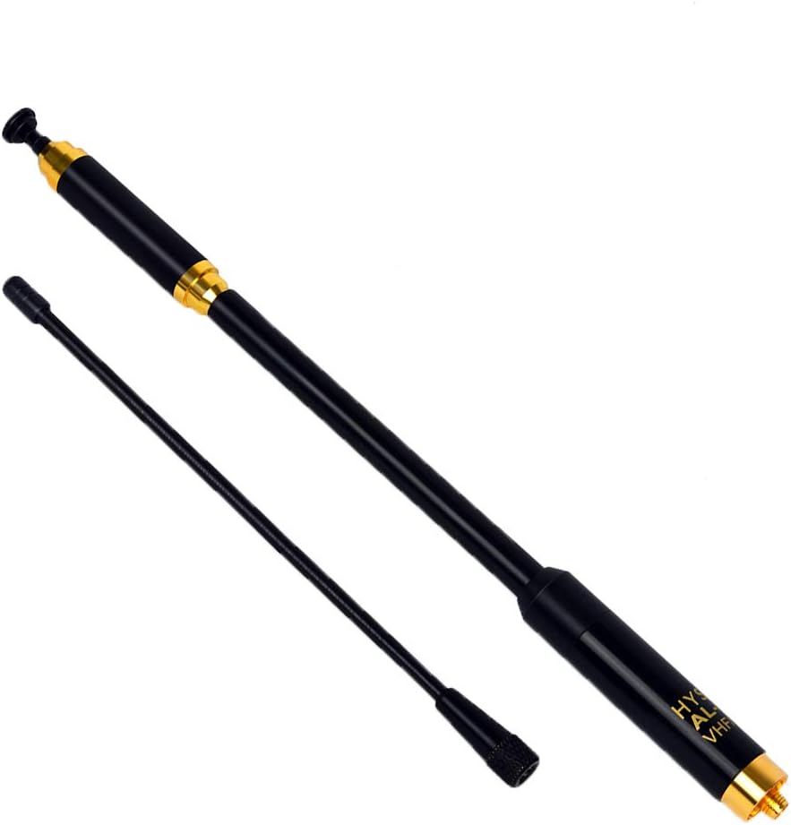 HYS SMA-Female VHF/UHF 144/430 MHz Retractable Antenna Dual Band Removable And Replaceable Ham Radio Aerial For Baofeng Quansheng Wouxun 2 Way Radio-0