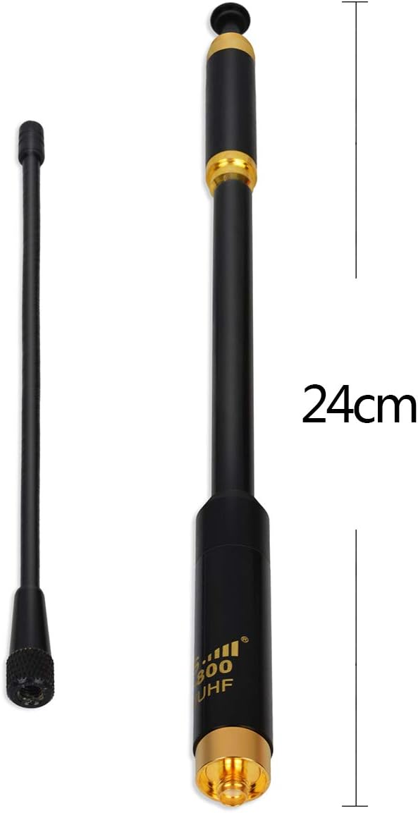 HYS SMA-Female VHF/UHF 144/430 MHz Retractable Antenna Dual Band Removable And Replaceable Ham Radio Aerial For Baofeng Quansheng Wouxun 2 Way Radio-1