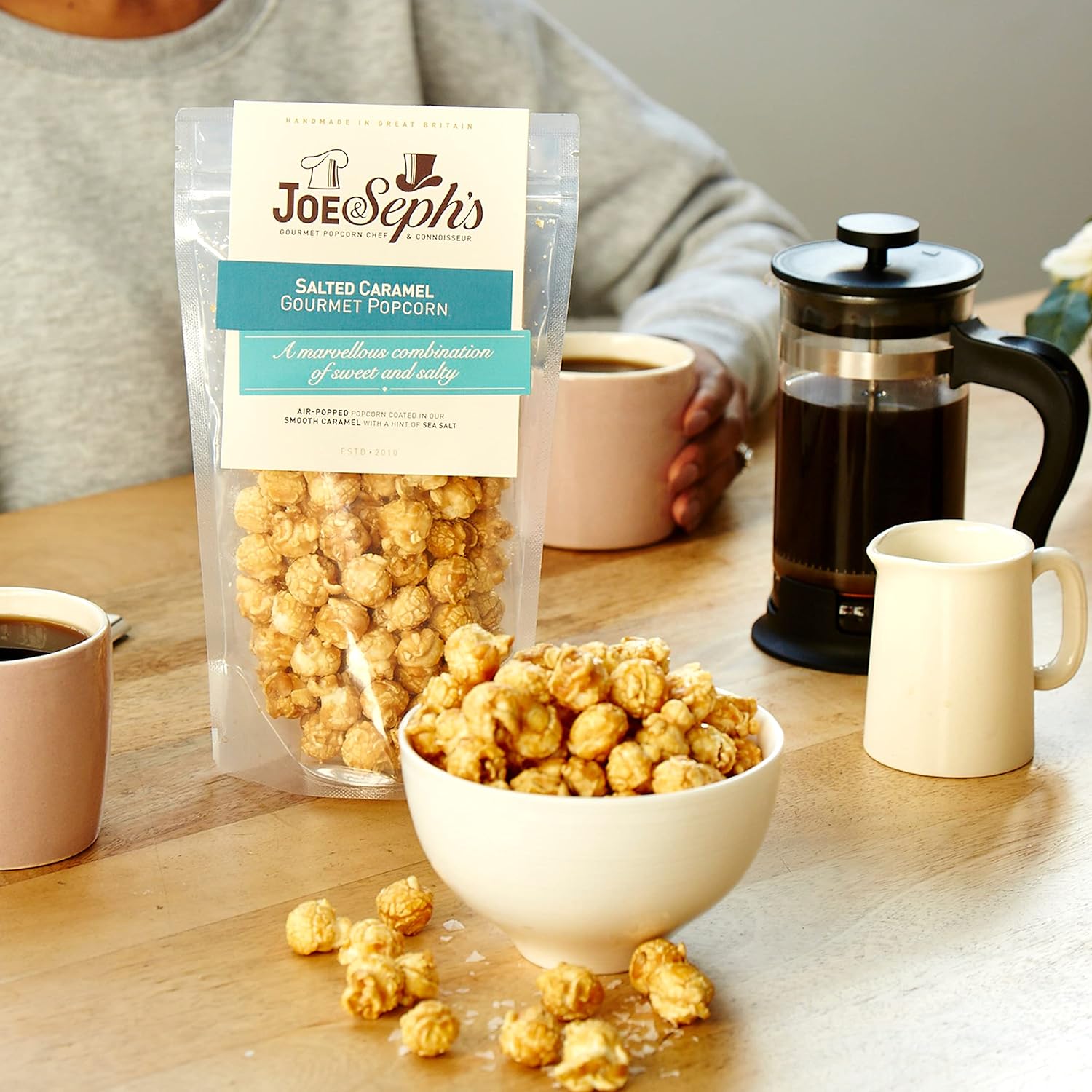 Joe & Sephs Salted Caramel Popcorn (1 x 80g) | Gourmet Air-Popped Popcorn, 2 Stars-Great Taste Award Winner in 2020, Handmade in UK All Natural Ingredients-3