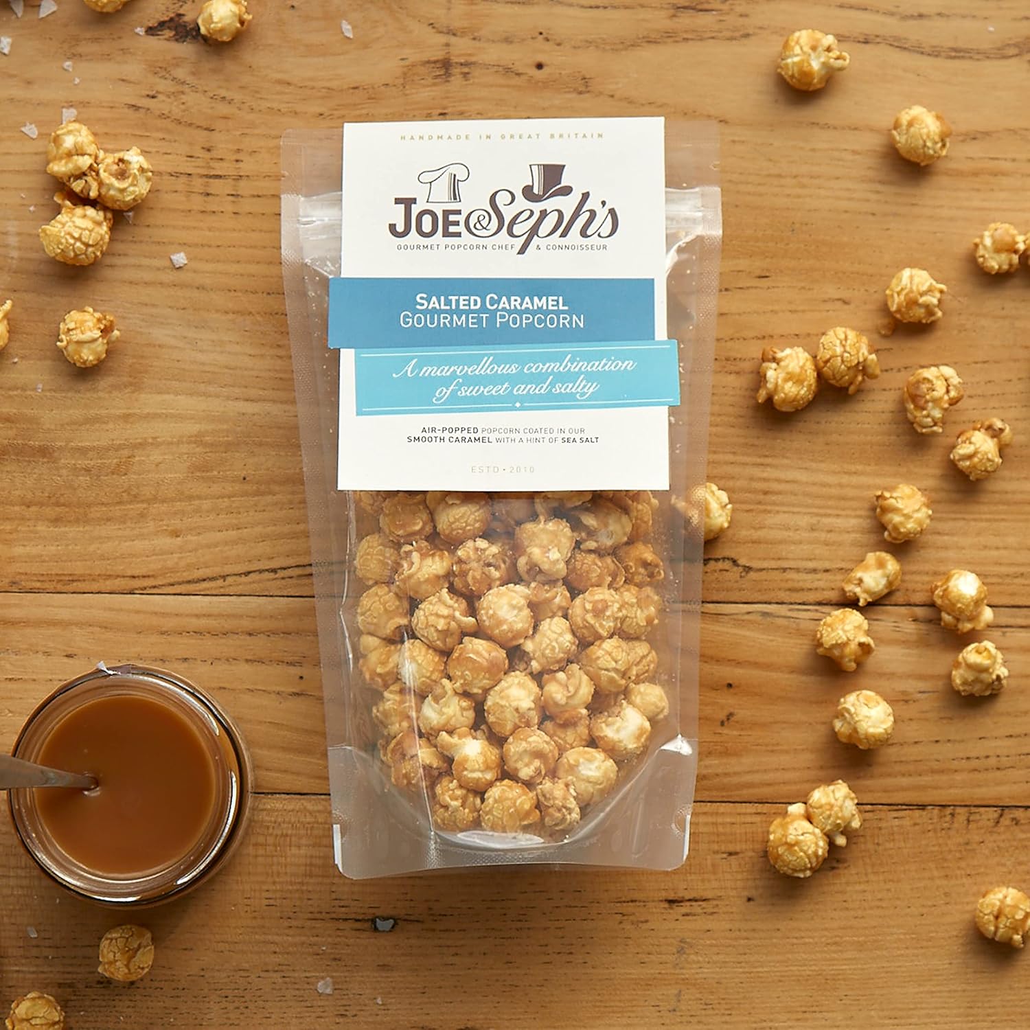 Joe & Sephs Salted Caramel Popcorn (1 x 80g) | Gourmet Air-Popped Popcorn, 2 Stars-Great Taste Award Winner in 2020, Handmade in UK All Natural Ingredients-4