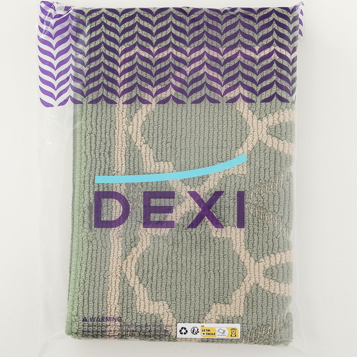 DEXI Door Mat 50 x 80 cm, Doormat Indoor Dirt Trapper Non-slip, Machine Washable Entrance Rug Floor Mat, Super Absorbent Inside Front Door Mat Carpet, Green-7