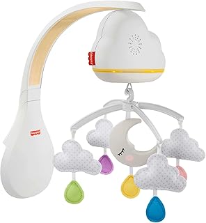 Fisher-Price Sound Machine Calming Clouds Mobile & Soother Convertible Crib to Tabletop with Music & Lights for Newborn to Toddler, GRP99