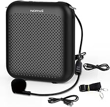 NORWII S358 Portable 2000mAH Rechargeable Voice Amplifier with Wired Microphone Headset & Waistband, Personal Microphone and Speaker for Teachers Tour Guides ect (Black)