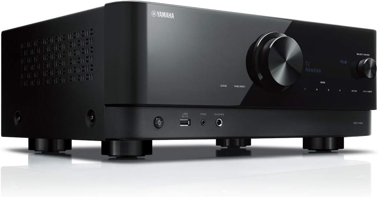 Yamaha AV Receiver RX-V4A - Network receiver with MusicCast surround sound, gaming functions and voice control, all-round talent with 5.1 channels, in black-0