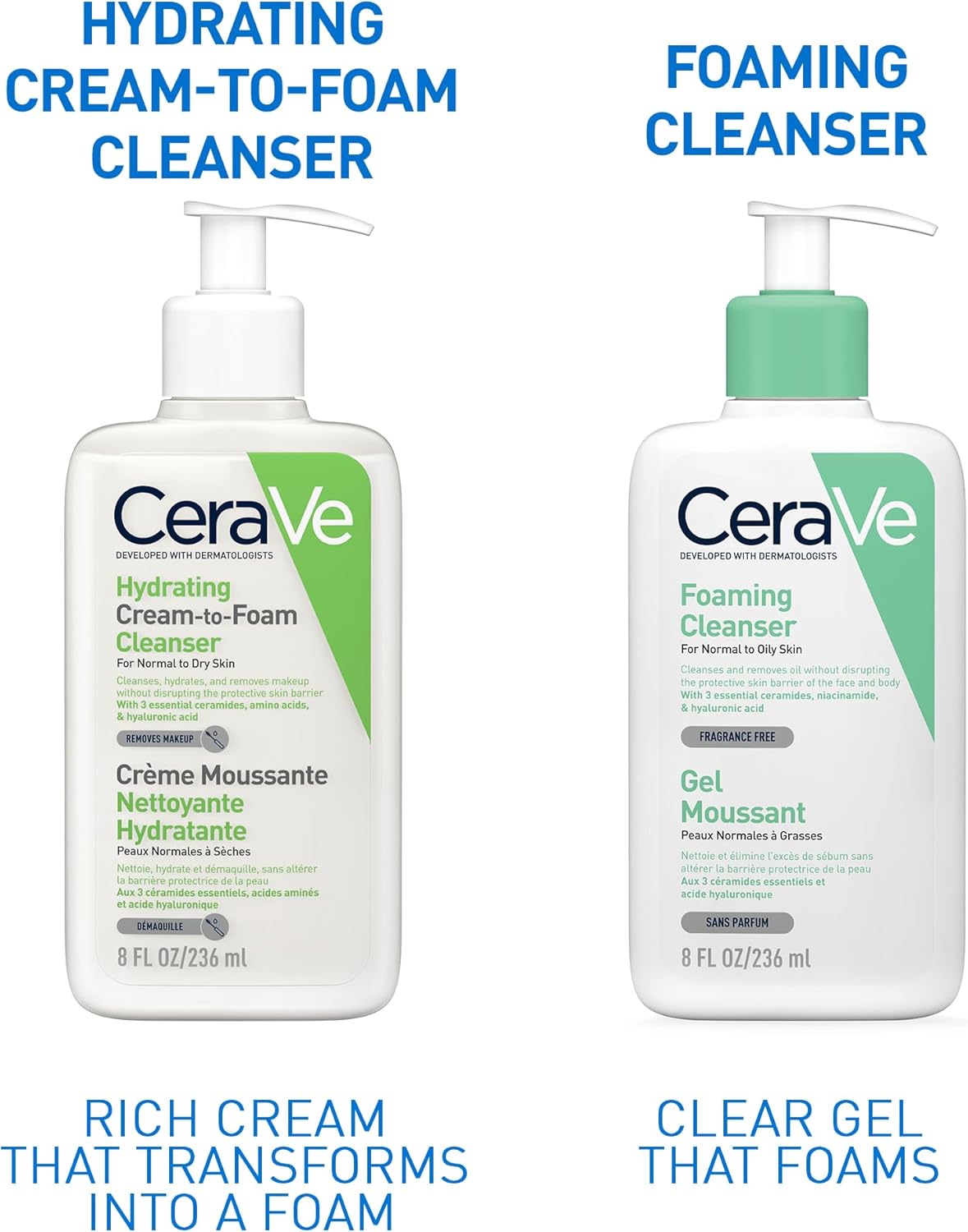 CeraVe Cream-to-Foam Cleanser with Amino Acids for Normal to Dry Skin 236ml-6