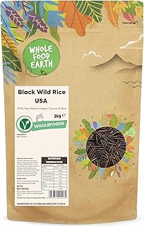 Wholefood Earth Black Wild Rice USA 3 kg | GMO Free | Natural | Source of Fibre