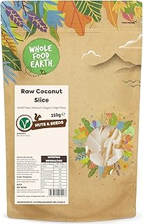 Wholefood Earth Raw Coconut Slice 250 g | GMO Free | Natural | High Fibre