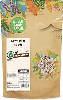 Wholefood Earth Sunflower Seeds 2 kg | GMO Free | Natural | Source of Fibre | Source of Protein