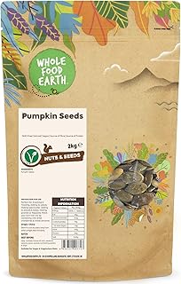 Wholefood Earth Pumpkin Seeds 2 kg | GMO Free | Natural | Source of Fibre | Source of Protein