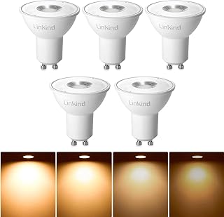 Linkind GU10 LED Light Bulbs, Dimmable 5.7W 560lm, RAR16 2700K Warm White Spotlights, 75W Halogen Bulbs Equivalent, 110 Degree Wide Beam Angle, AC220-240V, Pack of 5