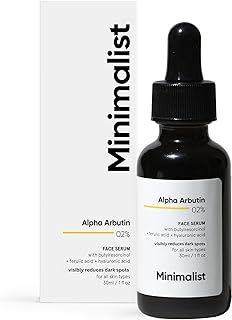 Minimalist 2% Alpha Arbutin Serum for Pigmentation & Dark Spots Removal | Antipigmentation Face Serum For Men & Women with Hyaluronic Acid to Remove Blemishes, Acne Marks & Tanning, Transparent, 30 ml