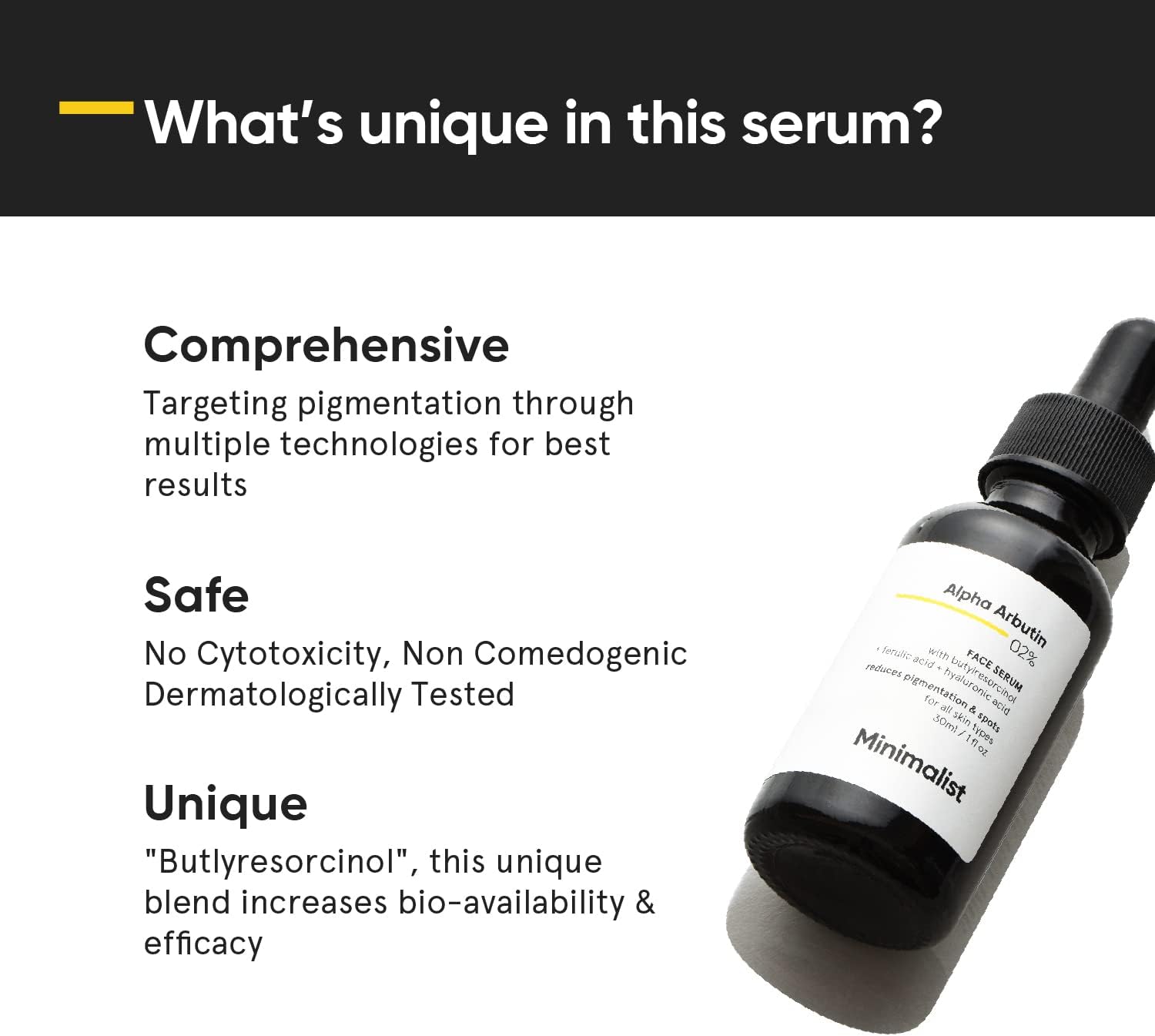 Minimalist 2% Alpha Arbutin Serum for Pigmentation & Dark Spots Removal | Antipigmentation Face Serum For Men & Women with Hyaluronic Acid to Remove Blemishes, Acne Marks & Tanning, Transparent, 30 ml-2