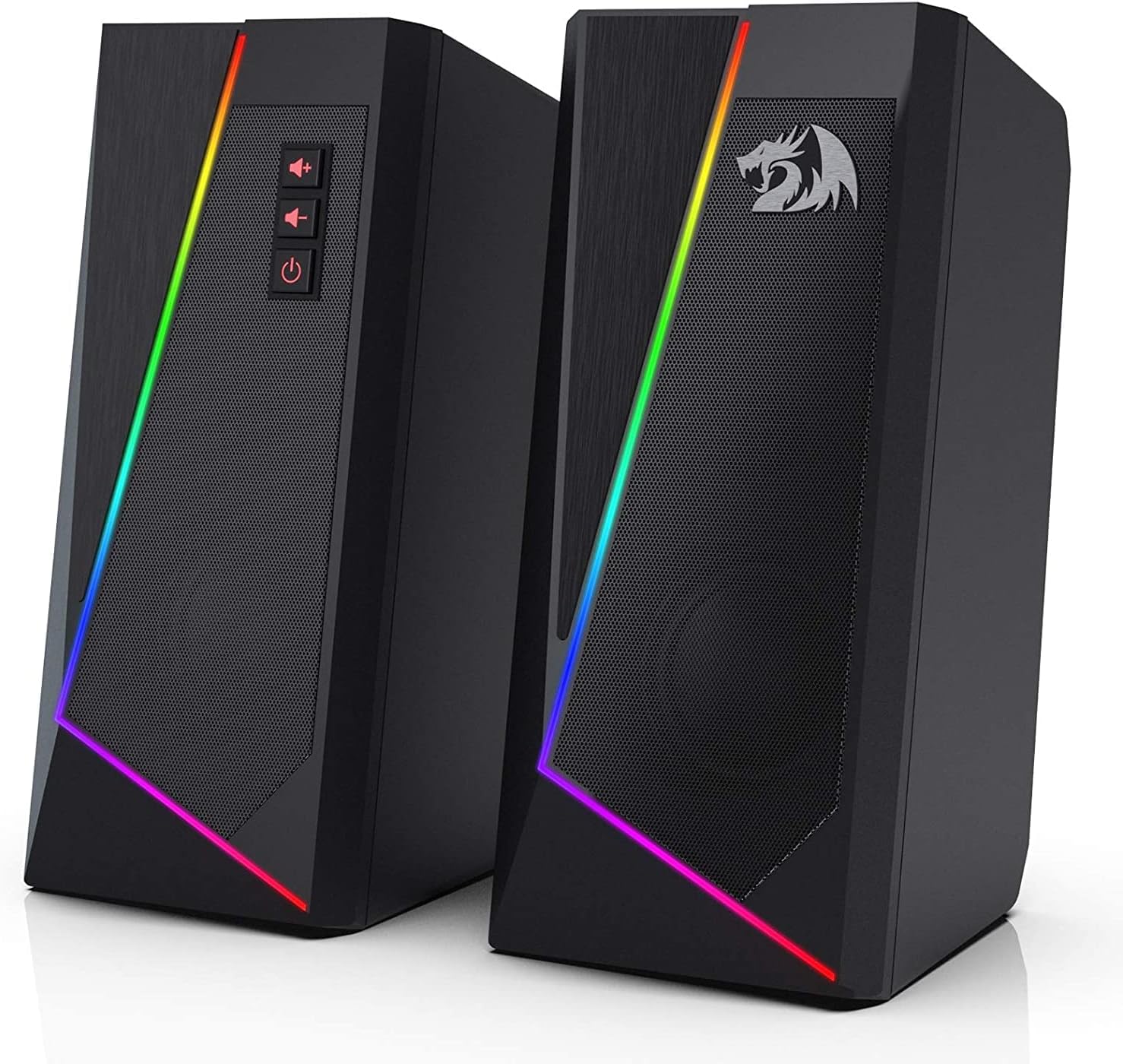 Redragon GS520 Anvil RGB Desktop Speakers, 2.0 Channel PC Computer Stereo Speaker with 6 Colorful LED Modes, Enhanced Bass and Easy-Access Volume Control, USB Powered w/ 3.5mm Cable-8